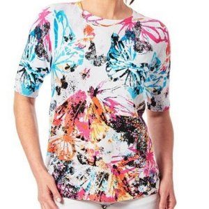 •, Joseph A Butterfly Floral Spring Sweater
